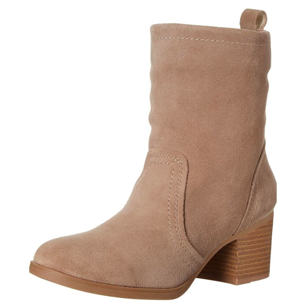 White Mountain Women's Bernata Suede Leather Taupe Ankle Bootie Size 9.5M